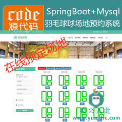 【猿来入此】优秀学员作品：SpringBoot+Mysql羽毛球馆在线预约系统源码+讲解视频教程+运行教程+开发文档